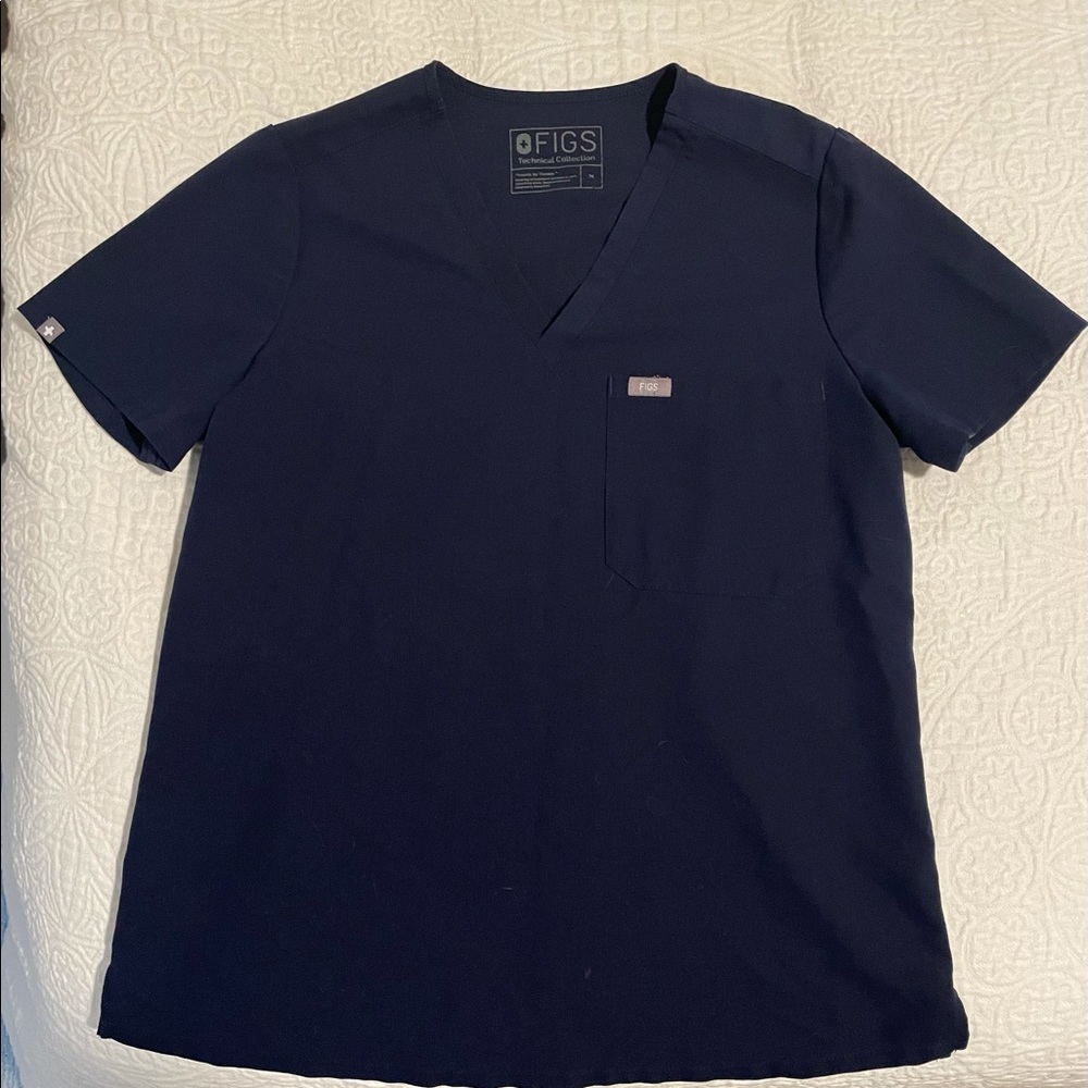 Navy Women’s Figs scrub top and bottom